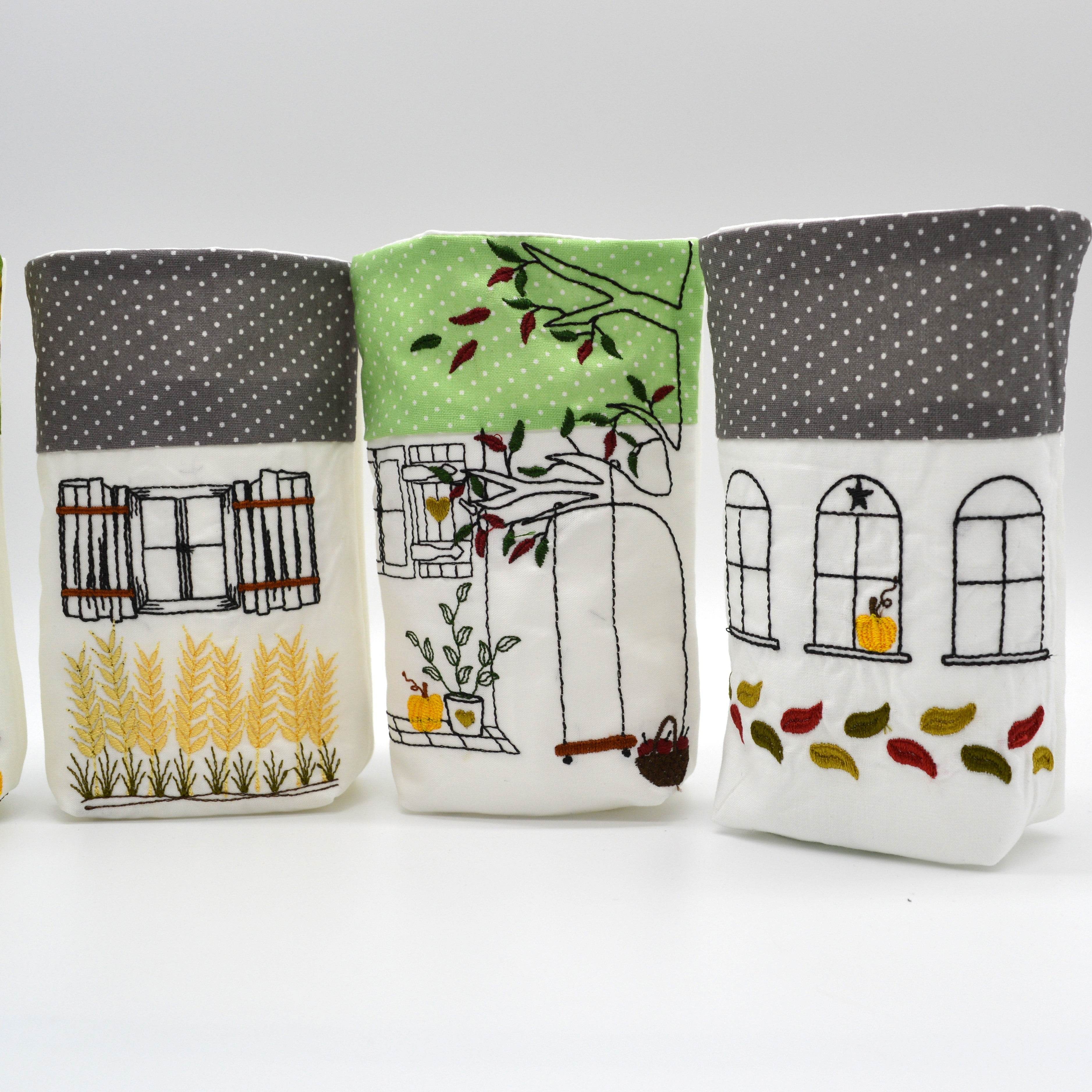 Lichterbeutel Herbst Häuser Haus Garten - Sewando