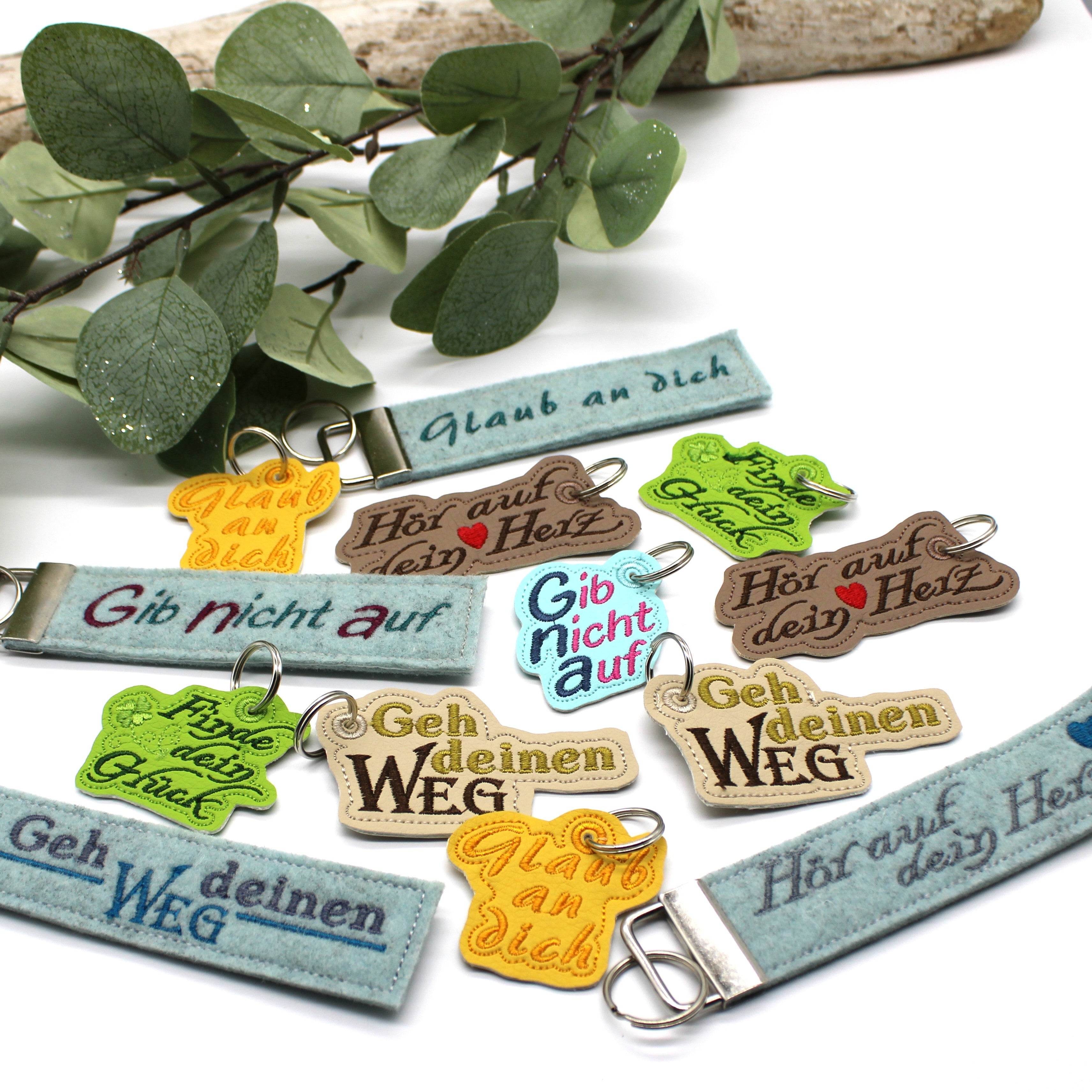 Stickdatei ITH Anhänger Spruch Sprüche SET Bundle - Sewando