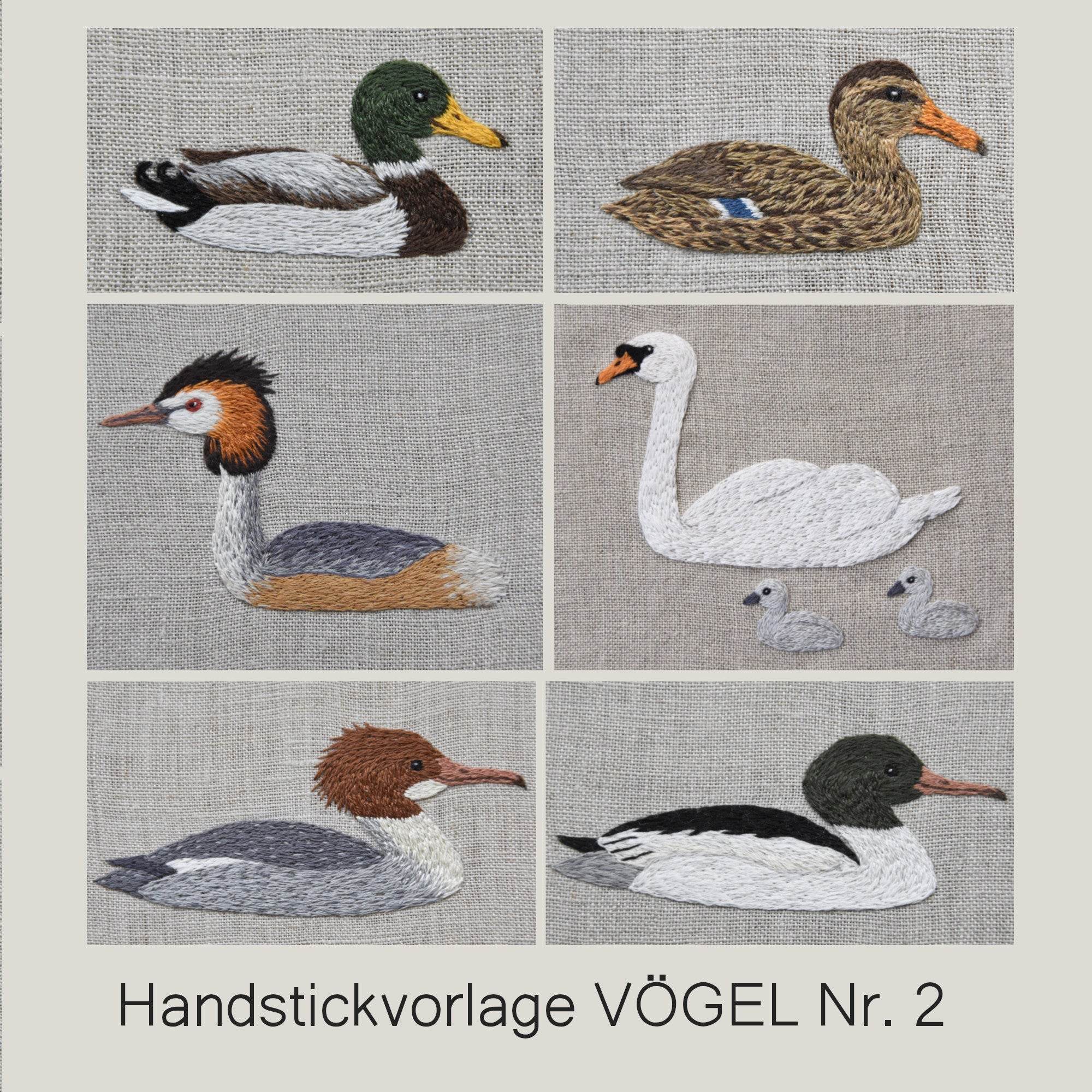 HANDSTICKVORLAGE VÖGEL Nr.2 - Sewando