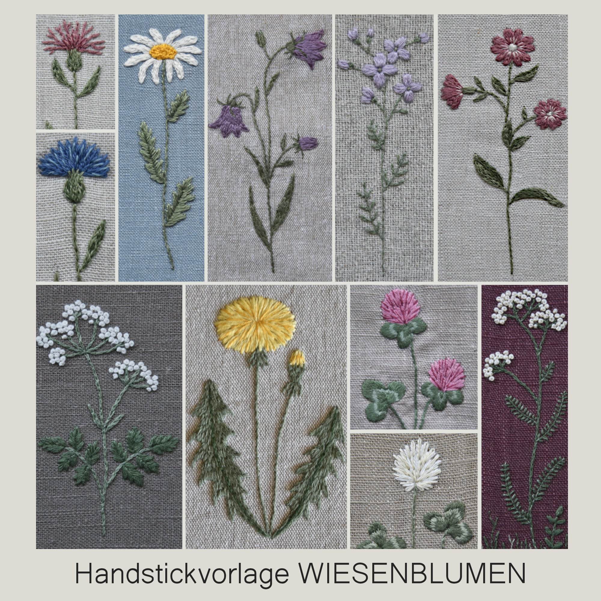 Handstickvorlage WIESENBLUMEN : - Sewando