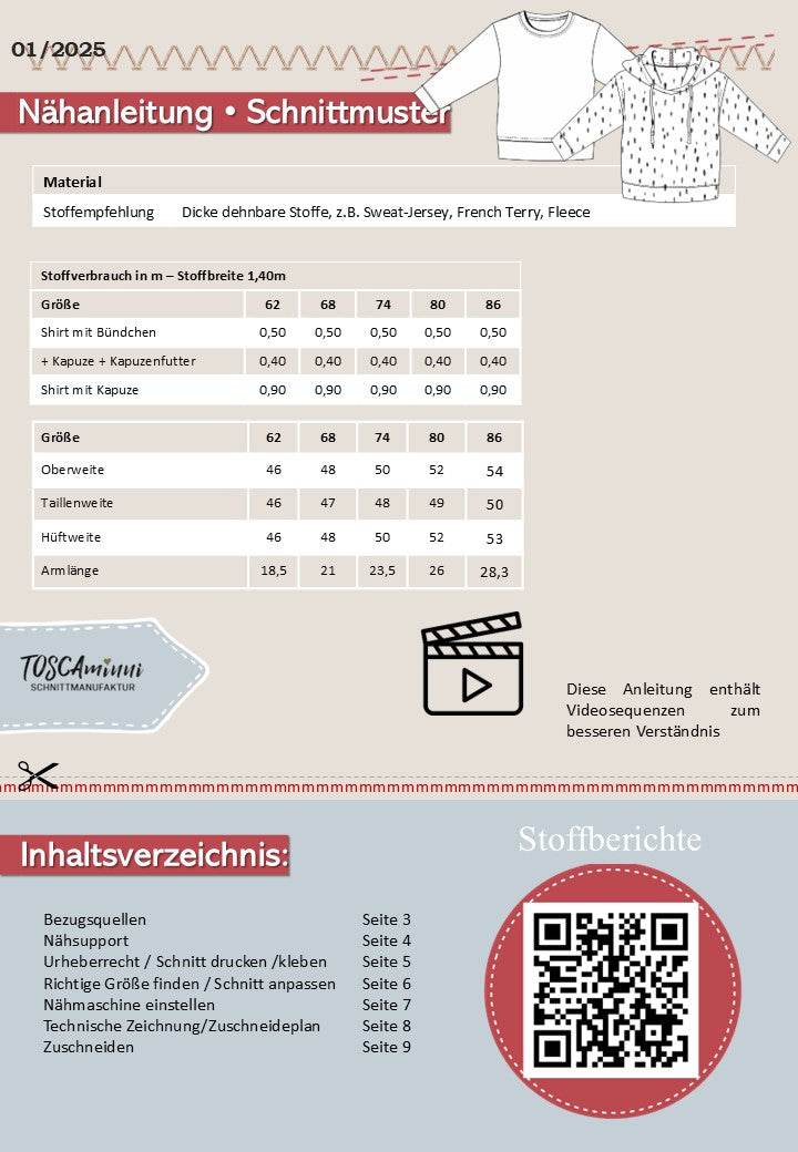 Schnittmuster YELLA + YALL- Sweater für Babys Gr. 62-86 - Sewando