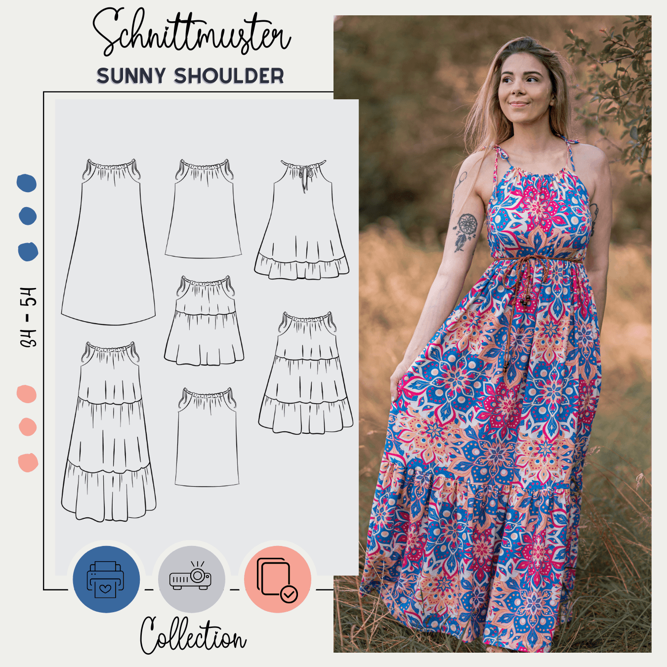 Schnittmuster Sunny shoulder Woman Gr.32-54 - Sewando