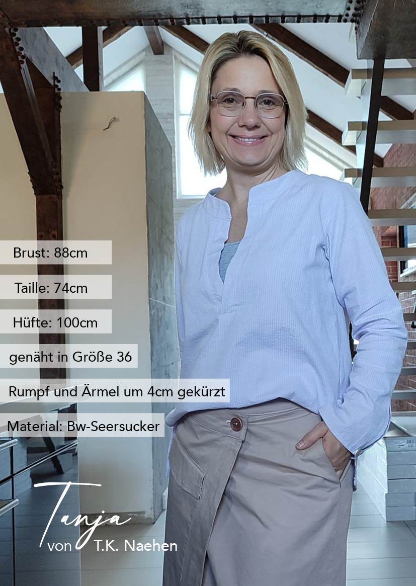 Schnittmuster Bluse Leonie Gr. 34–50 – PDF A4, A0 inkl. Anleitung - Sewando