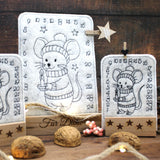Stickdatei ITH Adventskalender ab 10x10cm Maus Tischadventskalender Weihnachten Advent