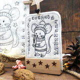 Stickdatei ITH Adventskalender ab 10x10cm Maus Tischadventskalender Weihnachten Advent