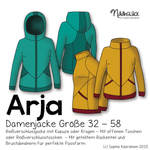 Schnittmuster Damenjacke, Sweatjacke, Softshelljacke Arja Gr. 32 - 58 - Sewando