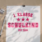 Schulkind 1.Klasse 2025 Camouflage pink - Plotterdatei - Sewando