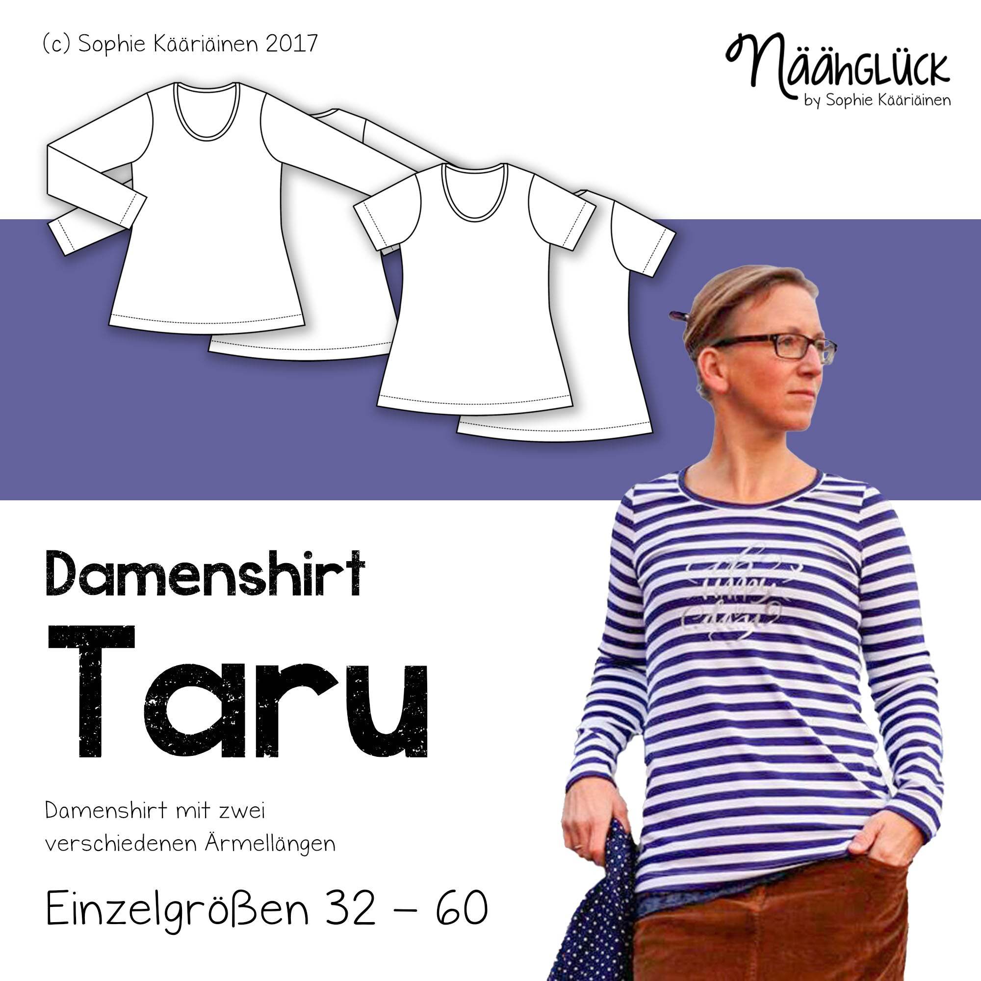 Schnittmuster Taru – Damenshirt Größe 32 – 60 - Sewando