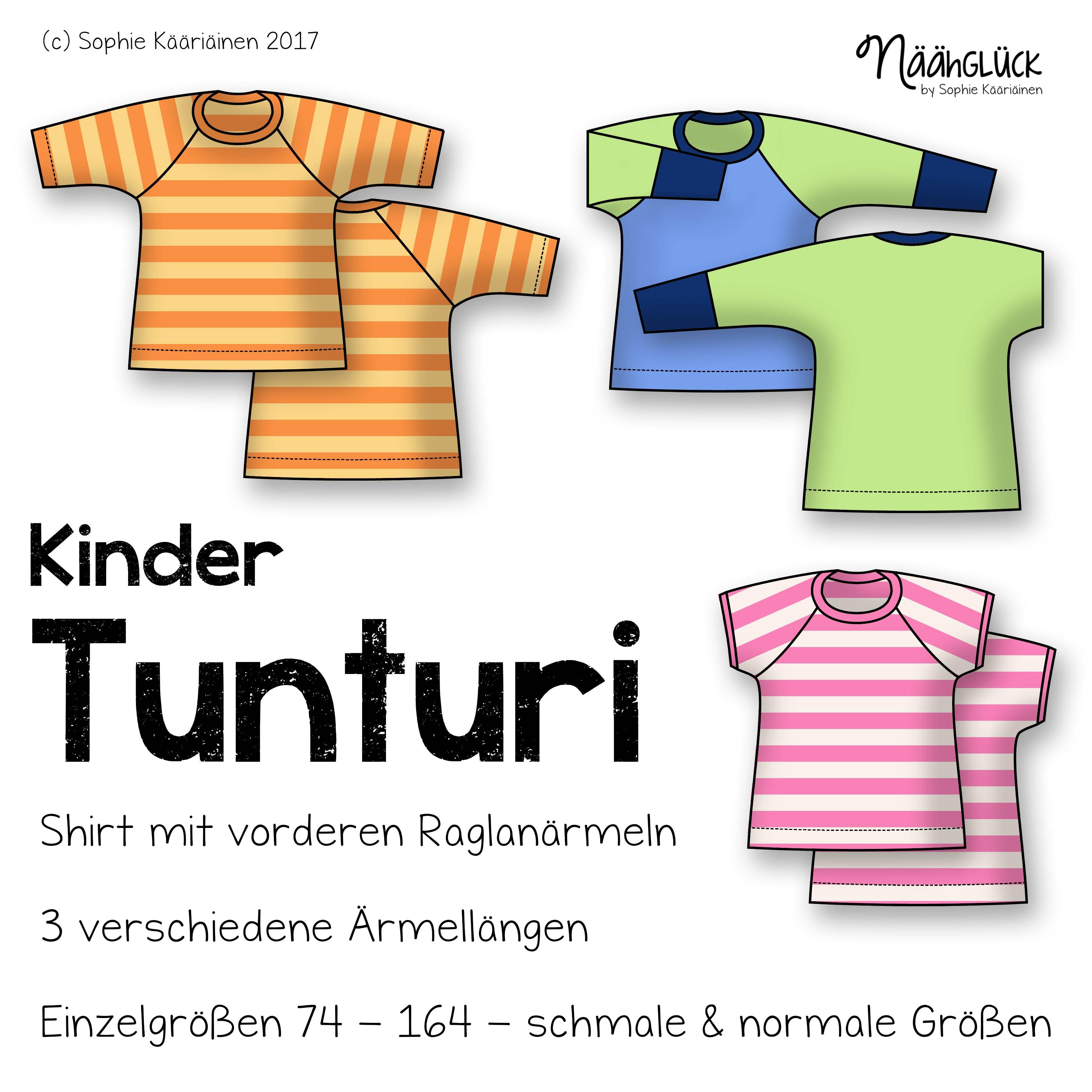 Schnittmuster Tunturi - Kindershirt Größe 74 - 164 - Sewando