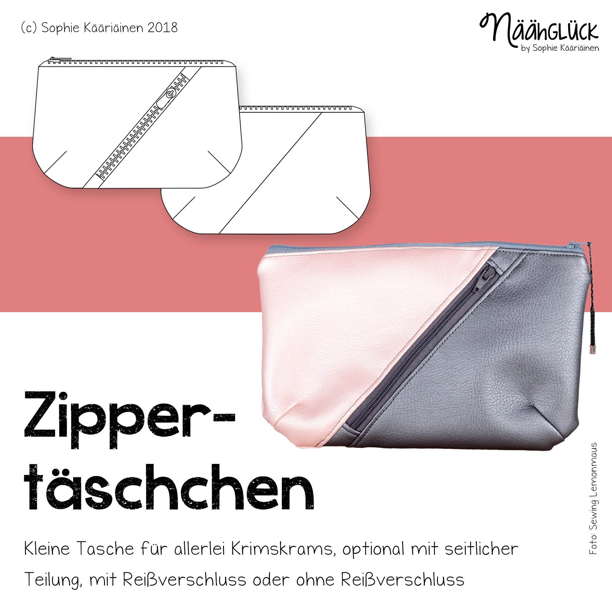 Schnittmuster Zippertäschchen - Sewando