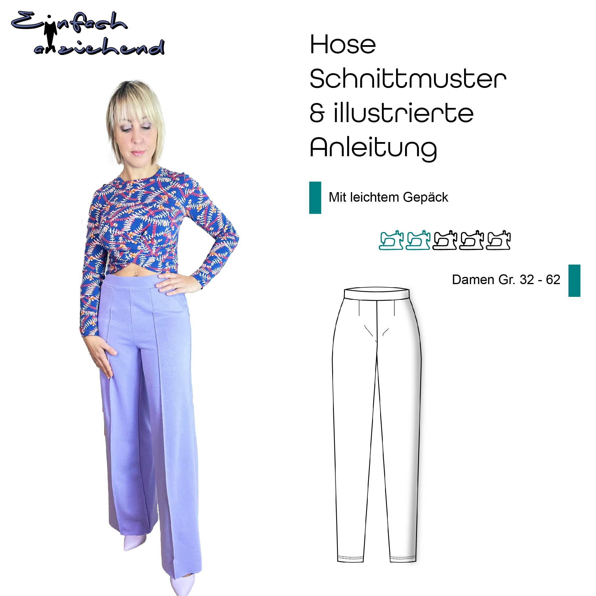 Schnittmuster Hose „Mit leichtem Gepäck“ Damen Gr. 32 - 62 : - Sewando
