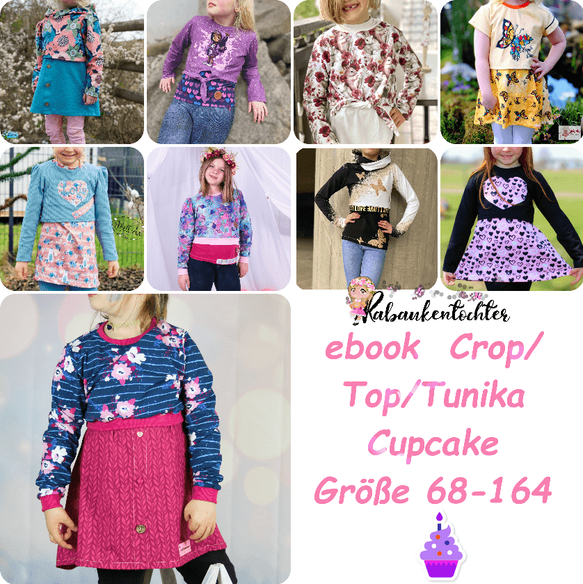 Schnittmuster Crop-Top/Tunika Cupcake Größe 68-164 - Sewando
