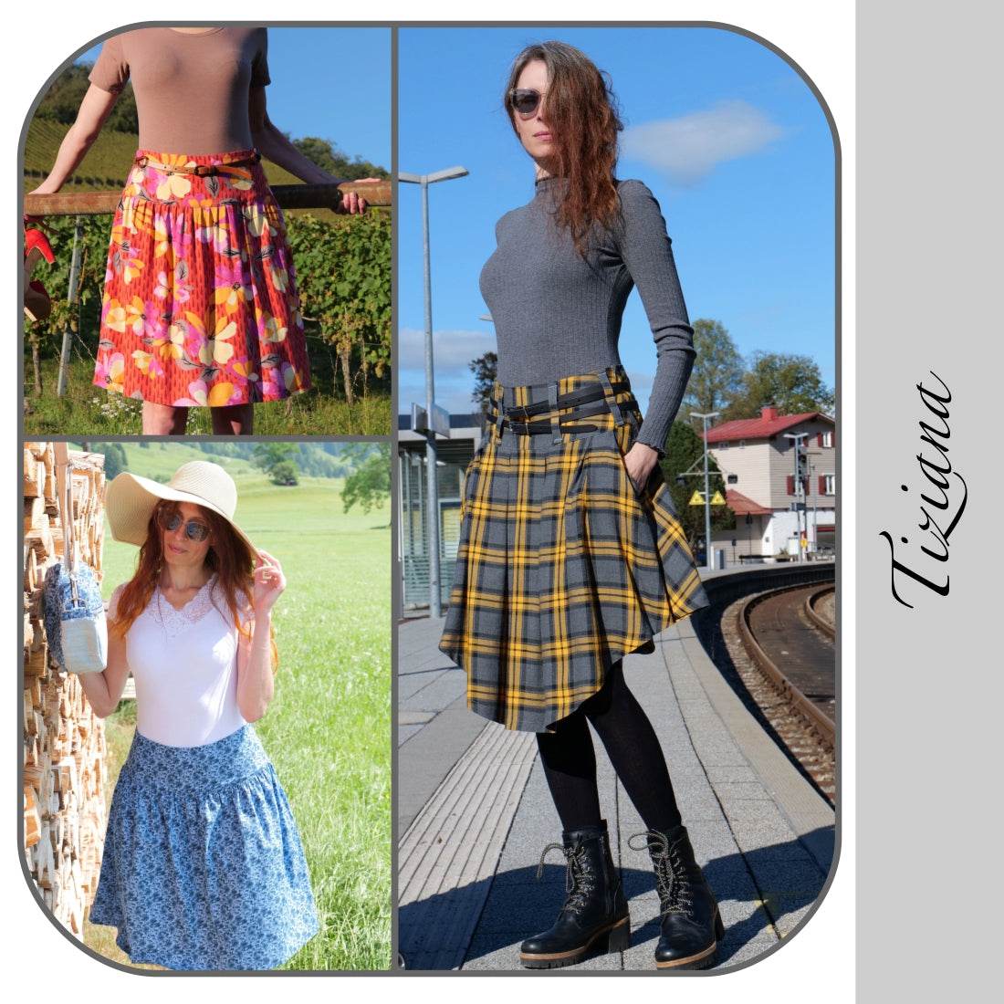 TIZIANA - DAMENROCK - 3 STYLES - EBOOK - 32-46 Schnittmuster - Sewando