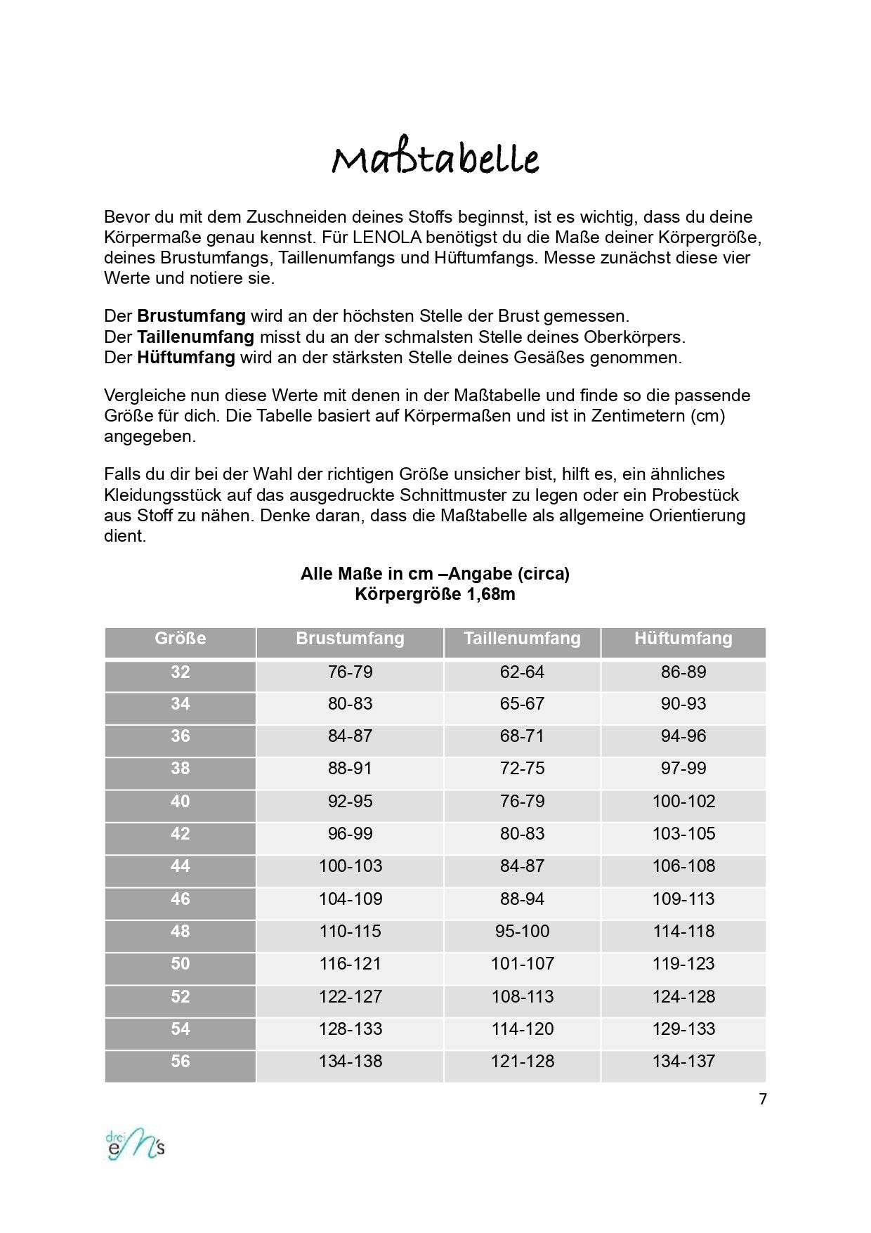 Schnittmuster Top LENOLA Gr. 34-54 - Sewando