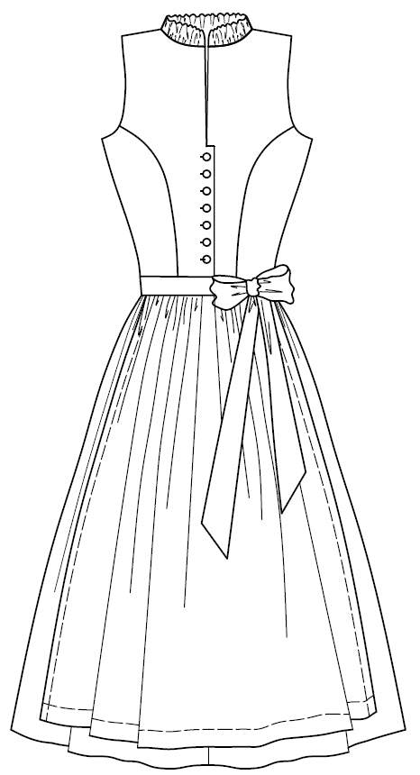 Schnittmuster Hochgeschlossenes Dirndl Marie Gr. 34-48 : - Sewando
