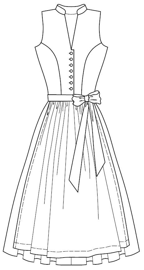 Schnittmuster Hochgeschlossenes Dirndl Marie Gr. 34-48 : - Sewando