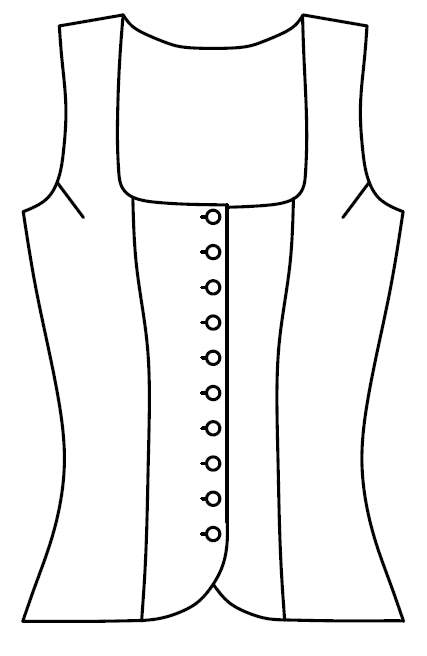 Schnittmuster Mieder mit Schößchen Luise Gr. 34-52 : - Sewando