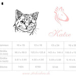 Katze Stickdatei, zartes Skizzen-Katzenportrait für deine Stickmaschine - Sewando