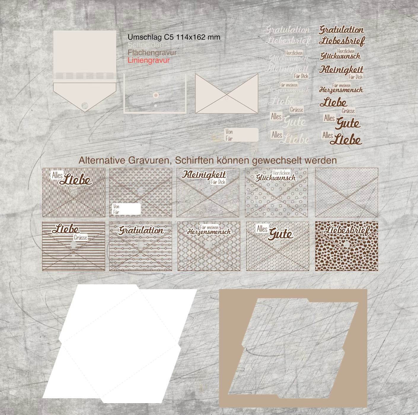 *Umschlag (C5)* Laser- und Plotterdatei - Sewando