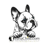 Stickdatei Französische Bulldogge Welpe " Luna " - realistisch - FÜR HELLE STOFFE