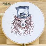 Stickdatei Katze Steampunk Set 7 Größen, Steampunkkatze Scribble ab 9x10 - Sewando