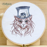 Stickdatei Katze Steampunk Set 7 Größen, Steampunkkatze Scribble ab 9x10 - Sewando
