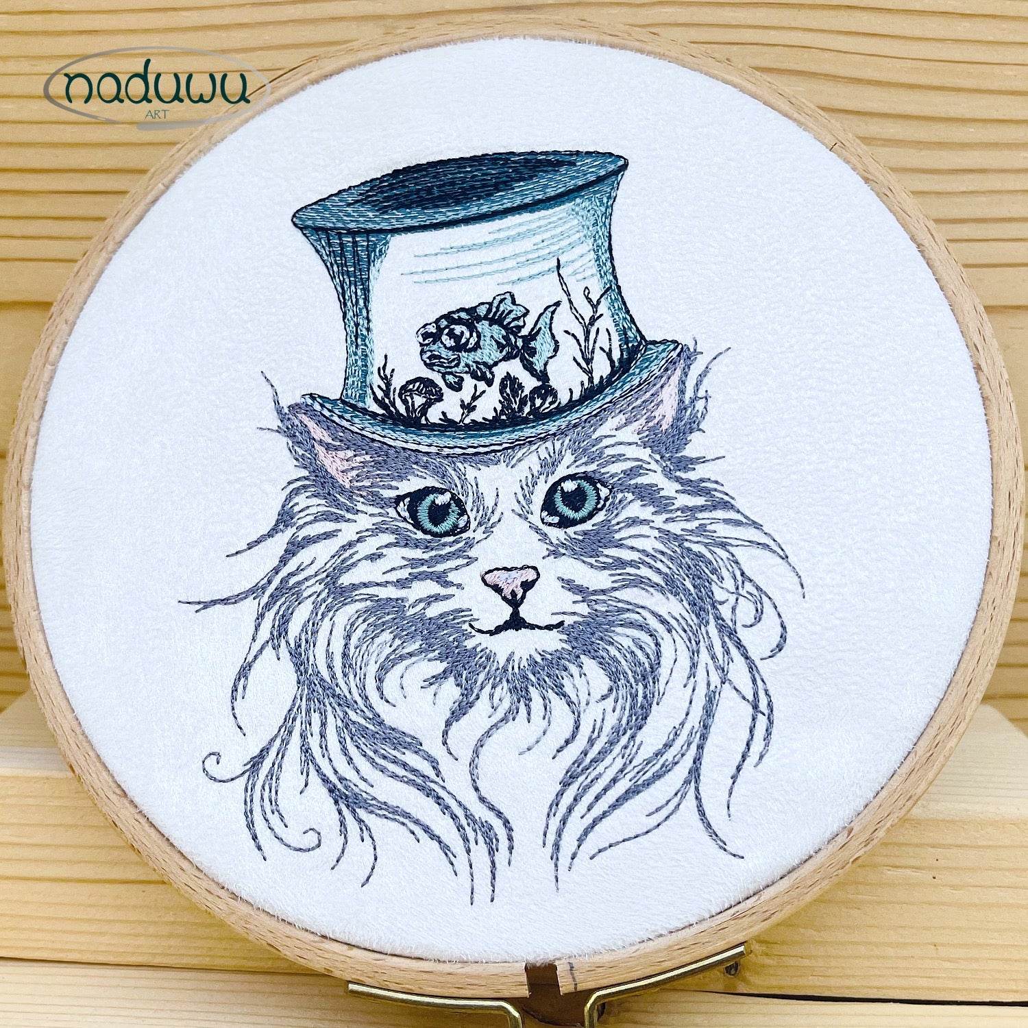 Stickdatei Katze Steampunk Set 7 Größen, Steampunkkatze Scribble ab 9x10 - Sewando