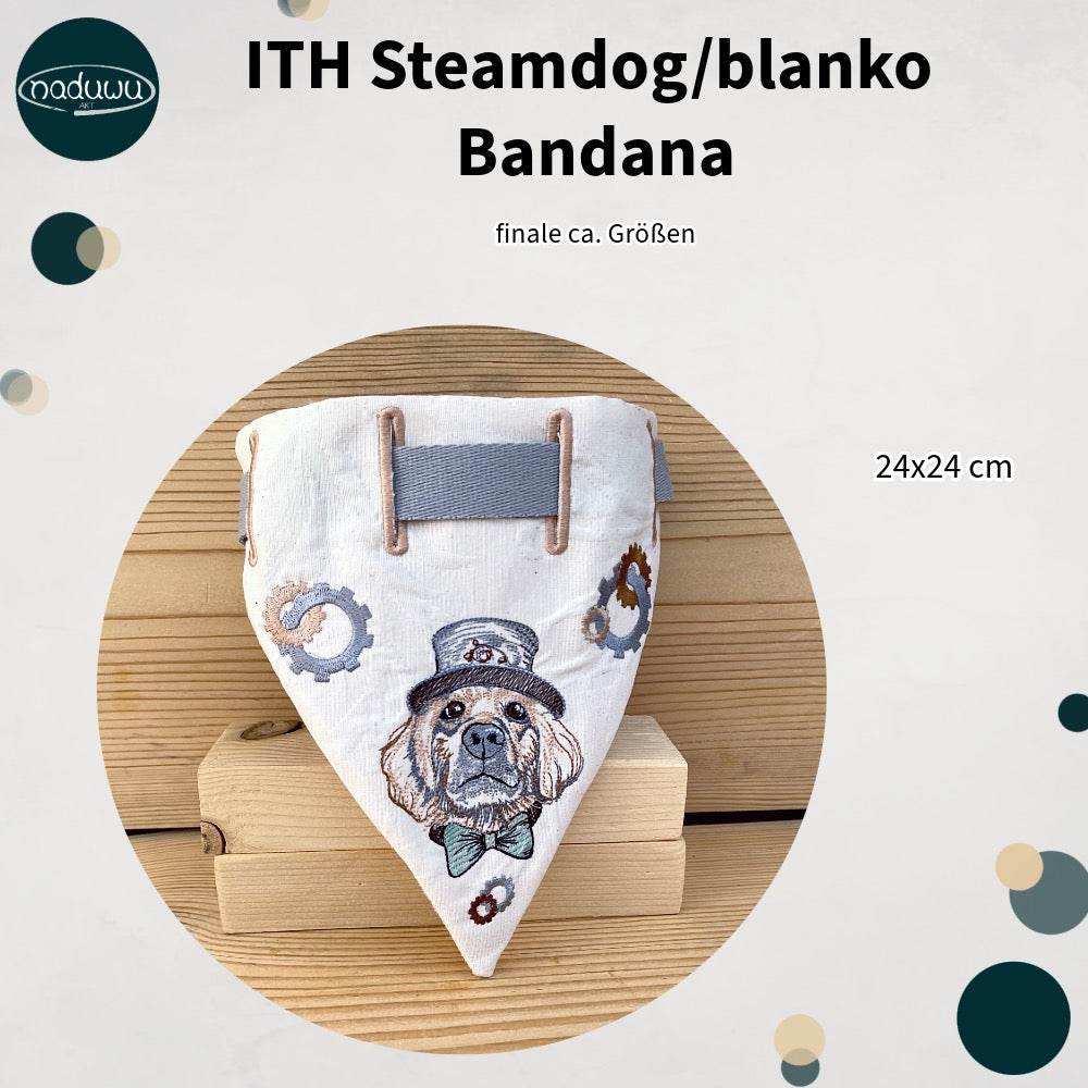 Stickdatei Halstuch für Hunde in 24x24, Bandana mit Motiv und blanko - Sewando