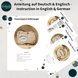 Stickdatei Kaffee Mug Rug Set 10x10, und 13x18 - Sewando