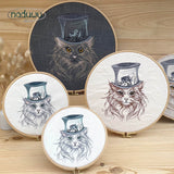 Stickdatei Katze Steampunk Set 7 Größen, Steampunkkatze Scribble ab 9x10 - Sewando