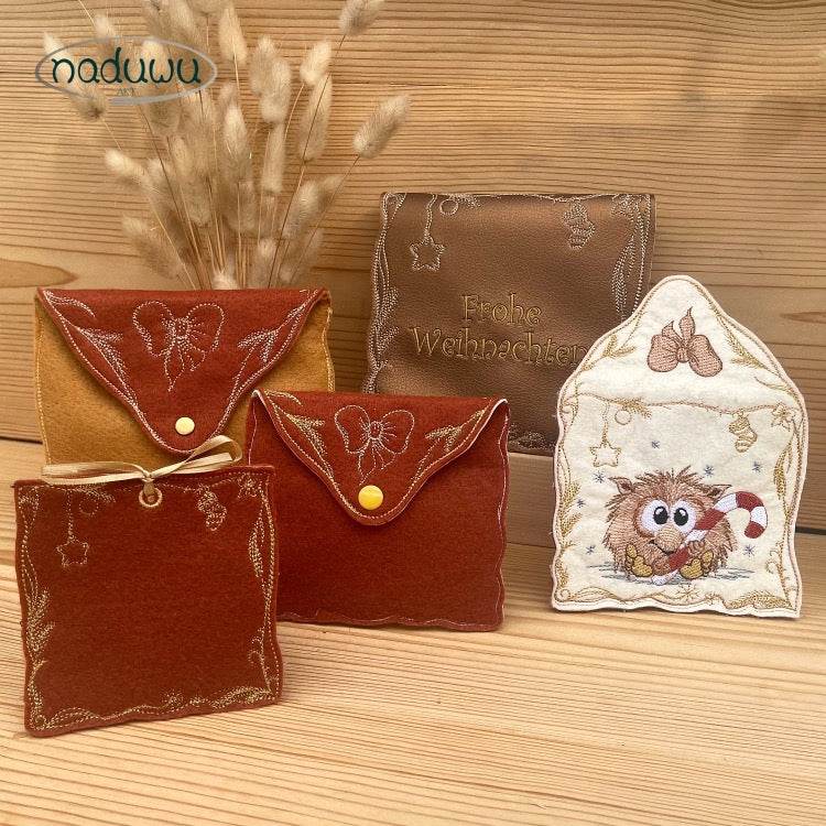 ITH Stickdatei Weihnachten Set, Geschenkumschlag und Anhänger - Sewando