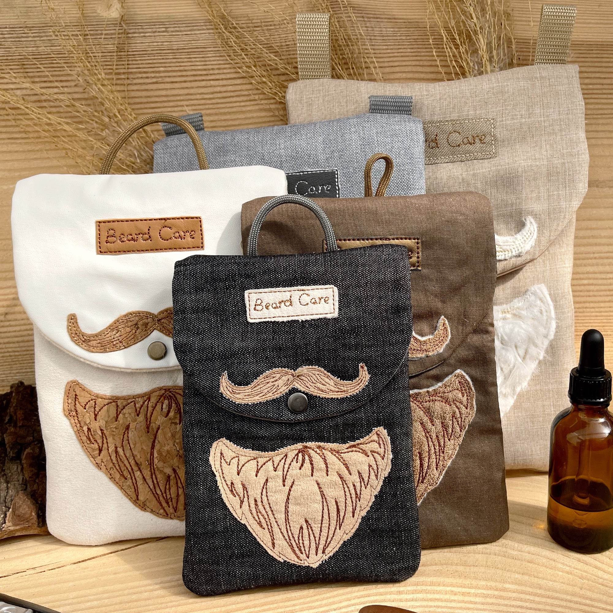 Stickdatei Beard Care Bag “BC” Set, ITH Tasche in 5 Größen - Sewando