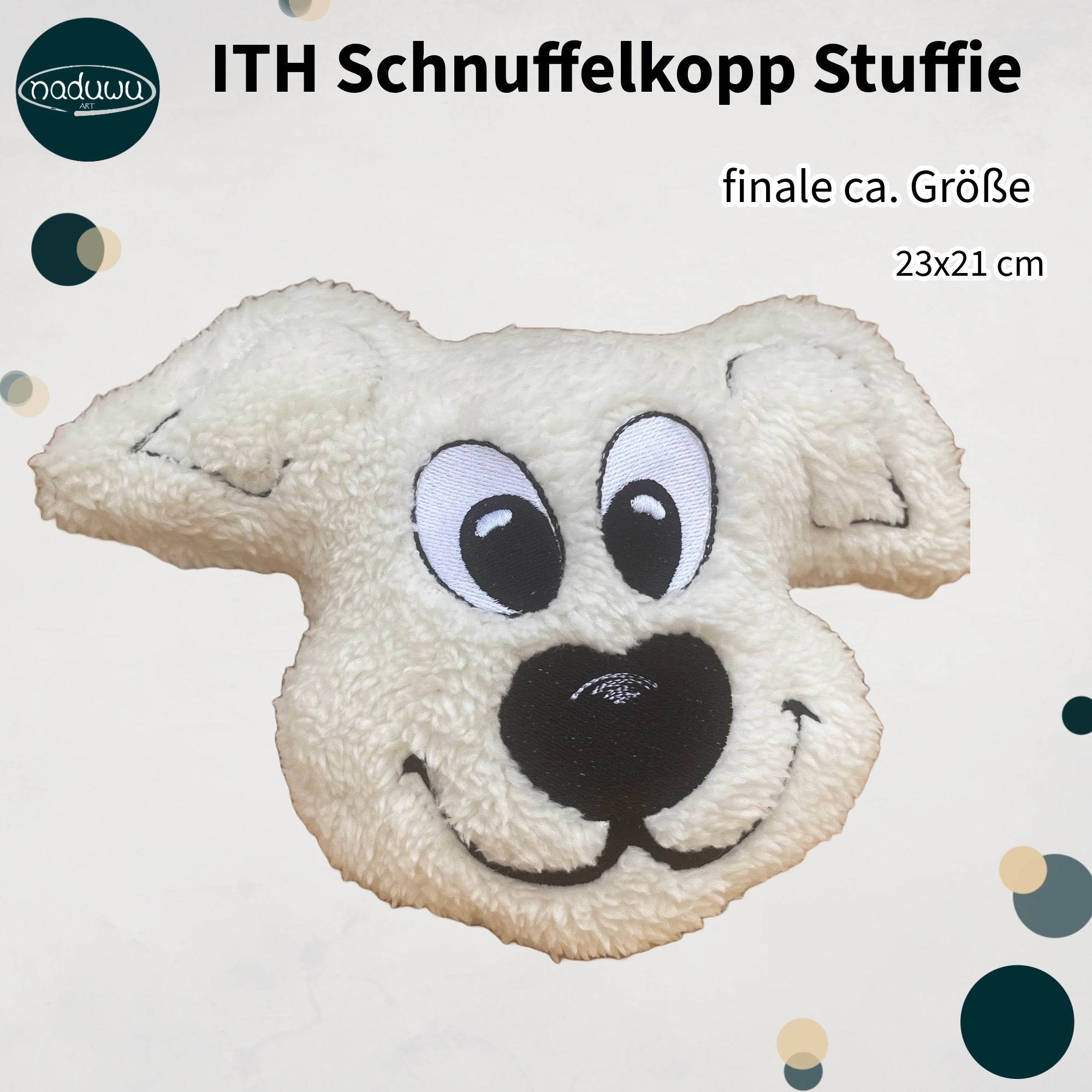 Stickdatei Hund Stuffie Set, ITH Kuschelkissen Schnuffelkopp in 24x22 - Sewando