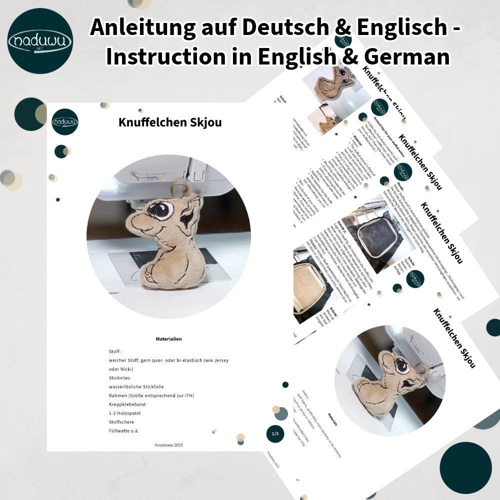 Stickdatei Knuffelchen Skjou Set mit 7 Größen, ITH Stickdatei Kuscheltier - Sewando