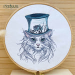Stickdatei Katze Steampunk Set 7 Größen, Steampunkkatze Scribble ab 9x10 - Sewando