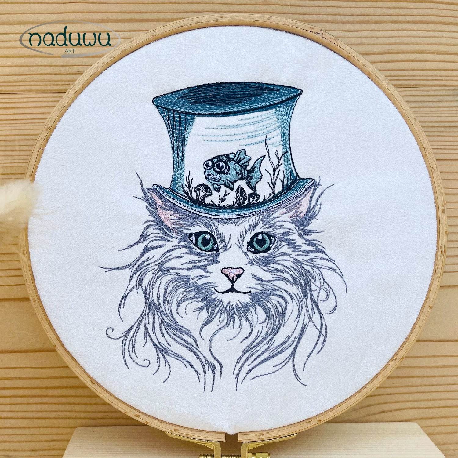 Stickdatei Katze Steampunk Set 7 Größen, Steampunkkatze Scribble ab 9x10 - Sewando