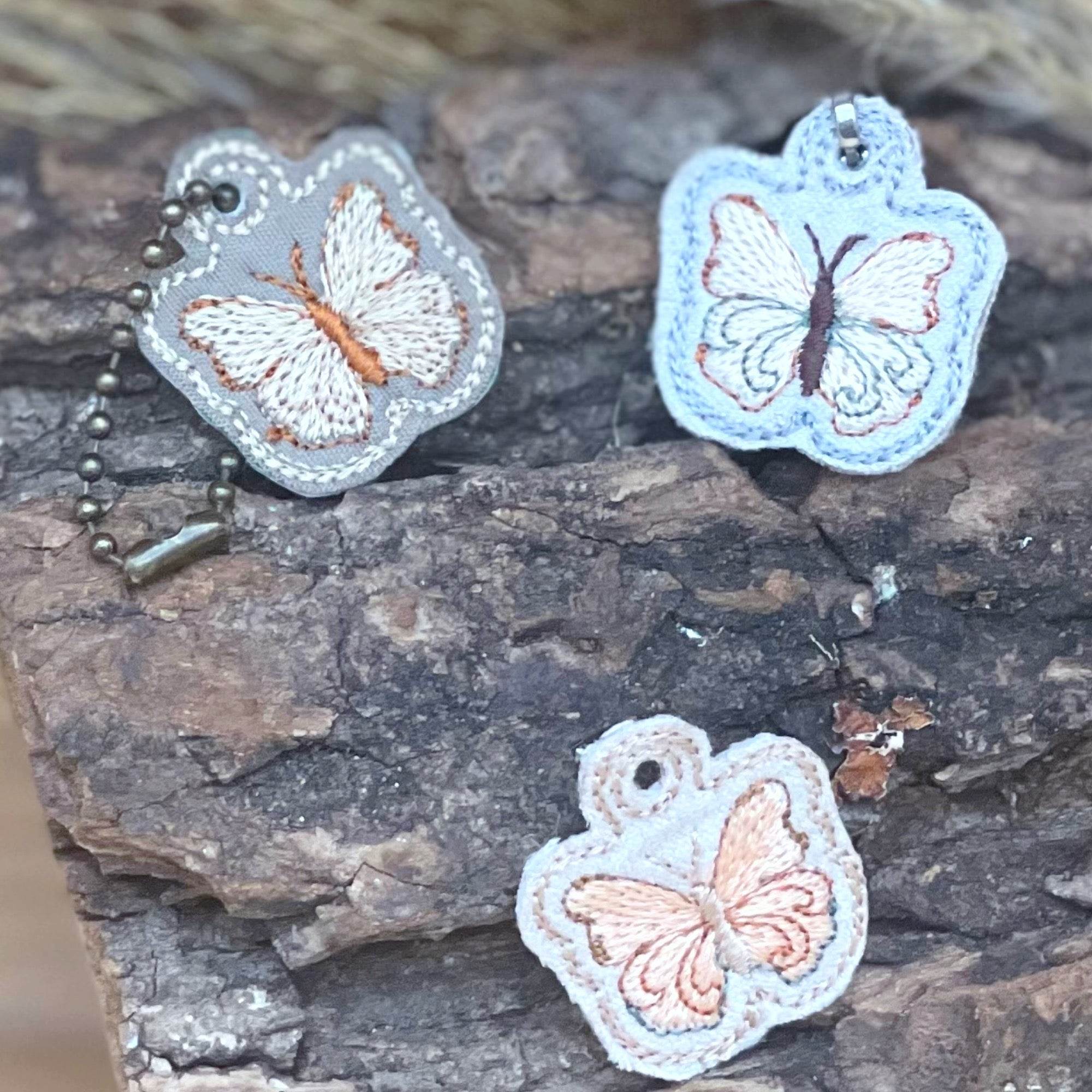 Stickdatei Schmetterling Anhänger Set, ITH für 10x10 und 2,5x6 Rahmen - Sewando
