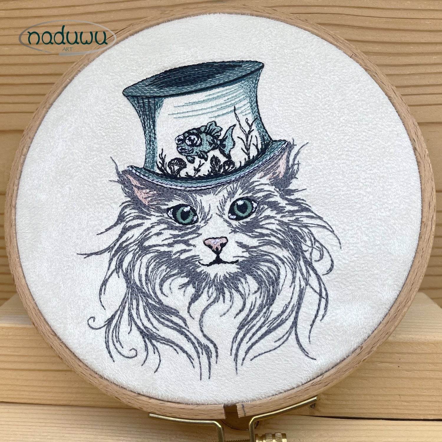 Stickdatei Katze Steampunk Set 7 Größen, Steampunkkatze Scribble ab 9x10 - Sewando