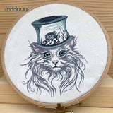 Stickdatei Katze Steampunk Set 7 Größen, Steampunkkatze Scribble ab 9x10 - Sewando