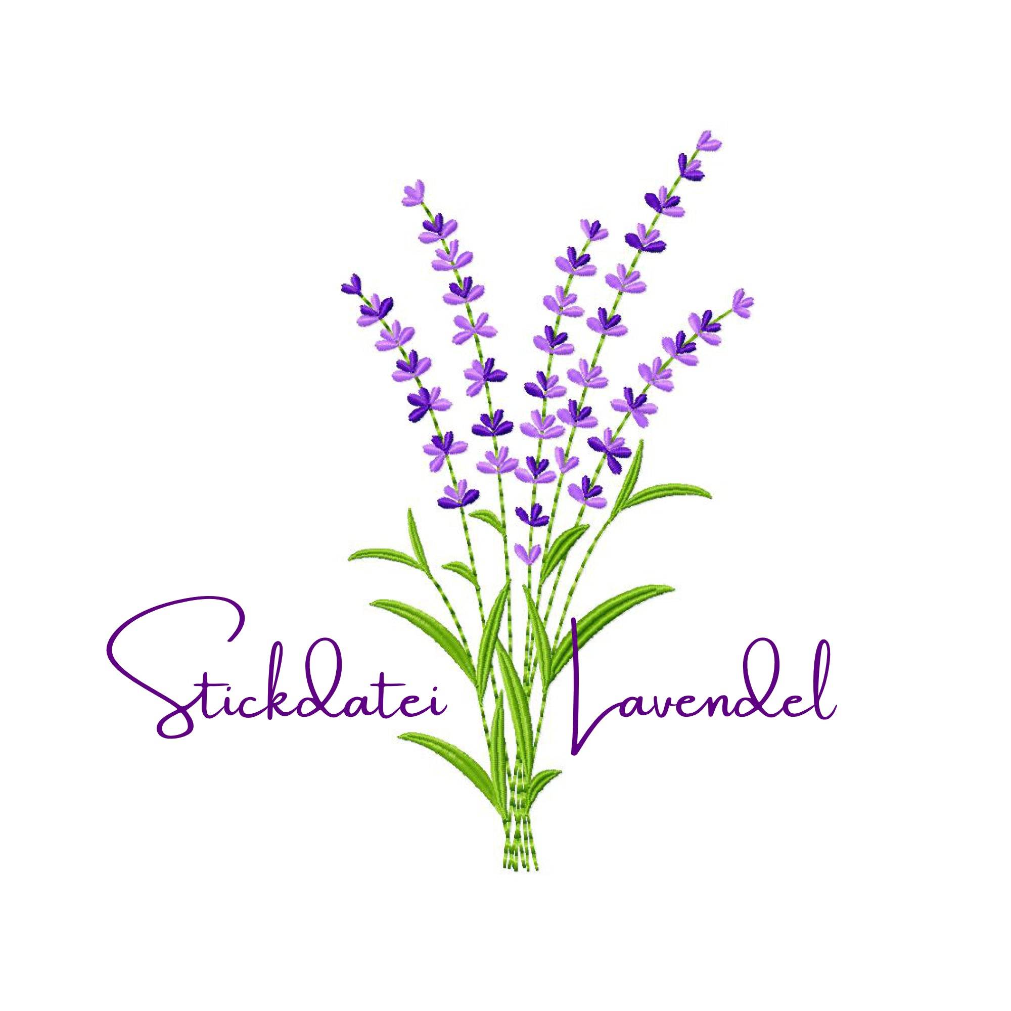 Stickdatei Lavendel, inkl. Schriftzug im Satinstich, Rahmen 13x18 cm (3.60 x 6.49'') - Sewando