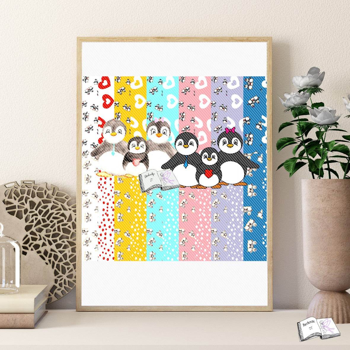 Digiset Pinguin Familie Plotten, Sublimation, Drucken - Sewando