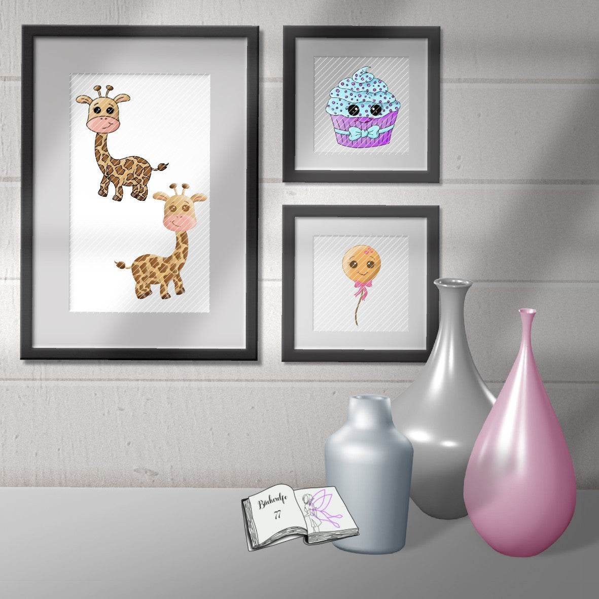 Digiset Giraffe Geraldine Plotterdatei, Sublimation, Digistamp, Digipaper - Sewando