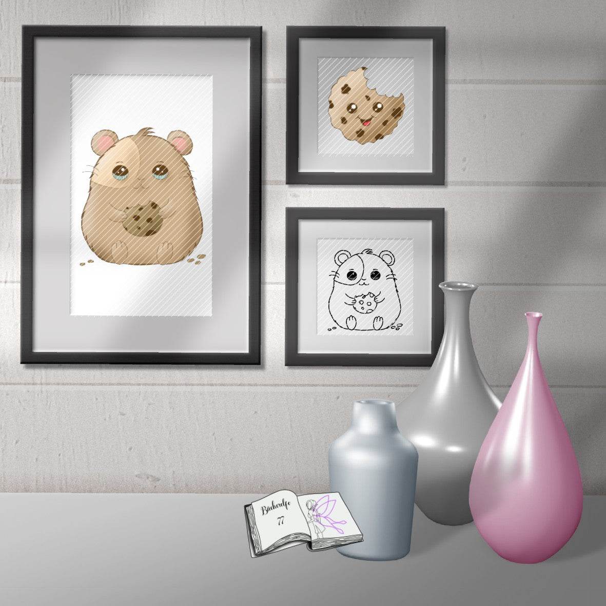 Digiset Hamster Krümel Plotterdatei, Sublimation, Digistamp, Digipaper - Sewando