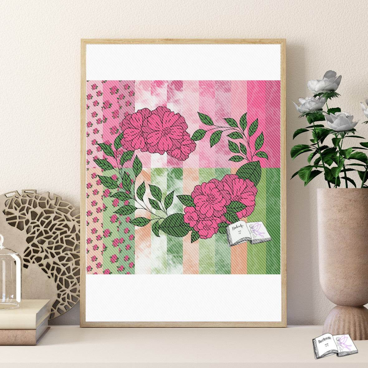 Digiset Blumen Herz Plotten, Sublimation, Drucken, Digistamp - Sewando