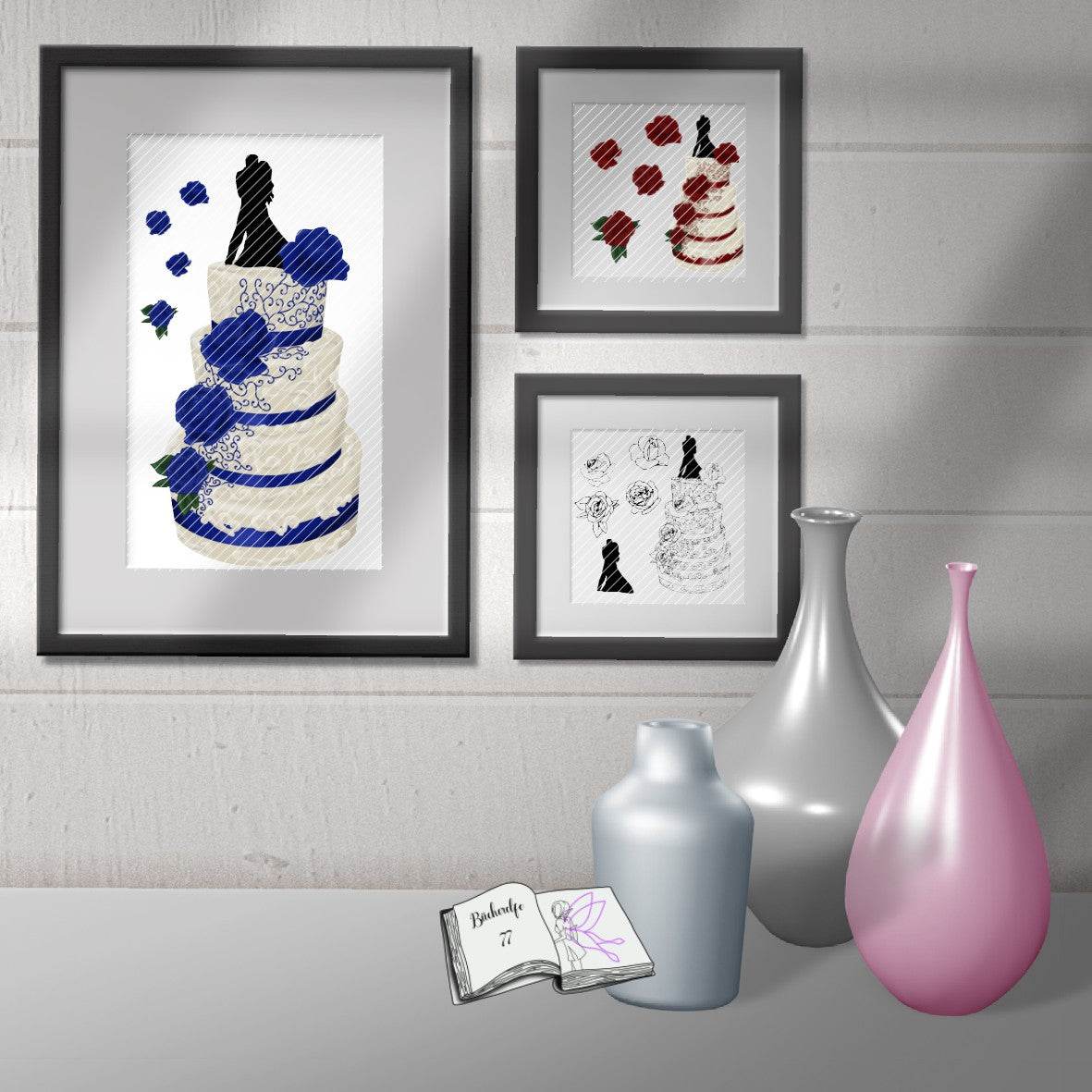 Digiset Hochzeitstorte Plotten, Sublimation, Drucken, Digistamp - Sewando