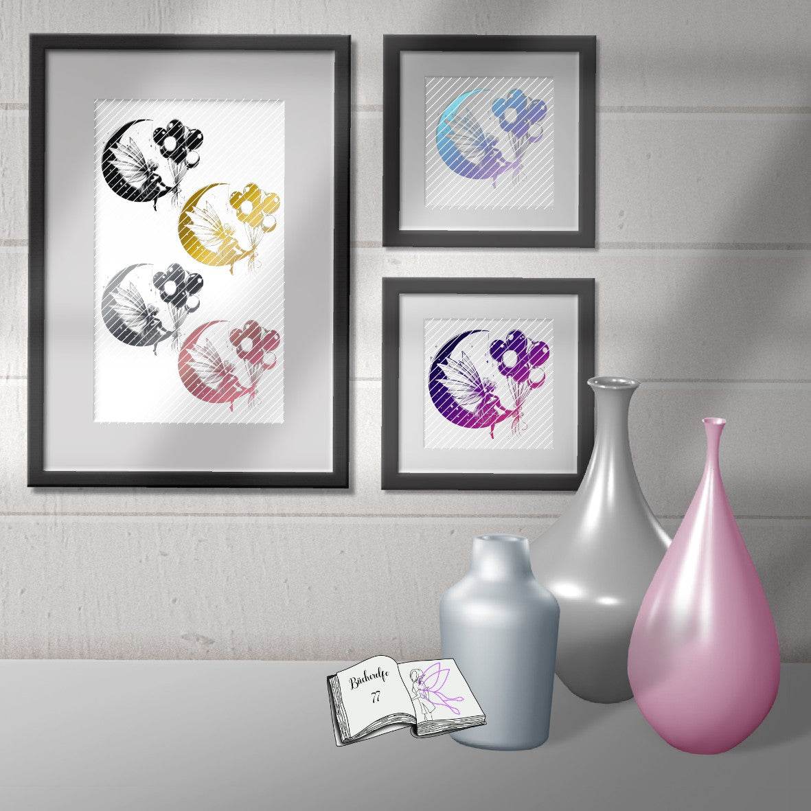 Digiset und Plott Fee Luna, Plotterdatei, Sublimation, Digistamp, Digipaper - Sewando