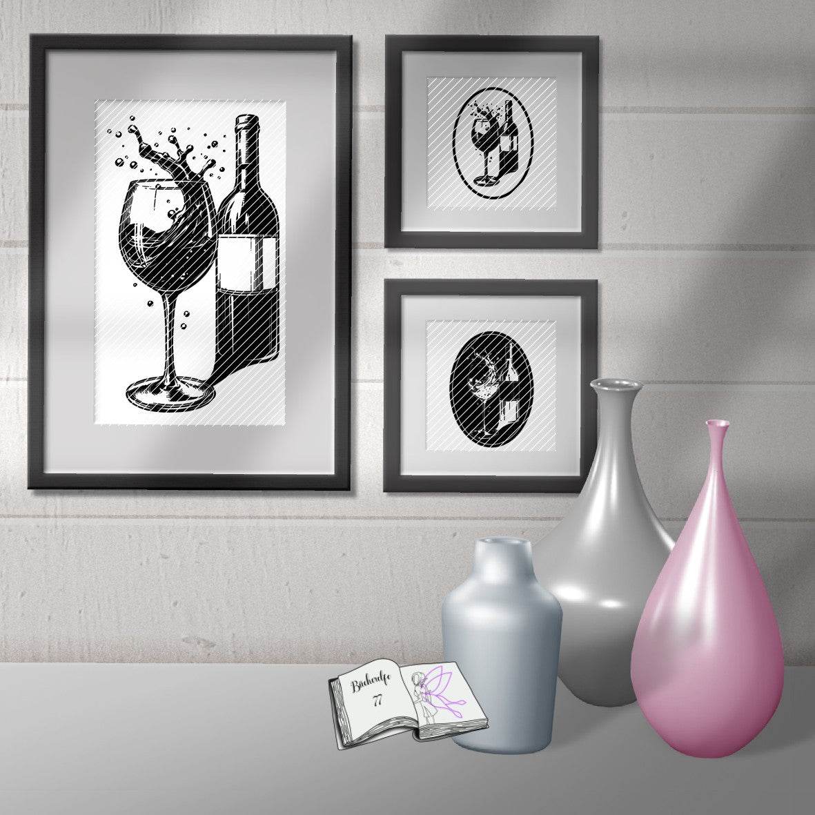 Plotterdatei Wein Sublimation, Drucken, Digistamp, - Sewando