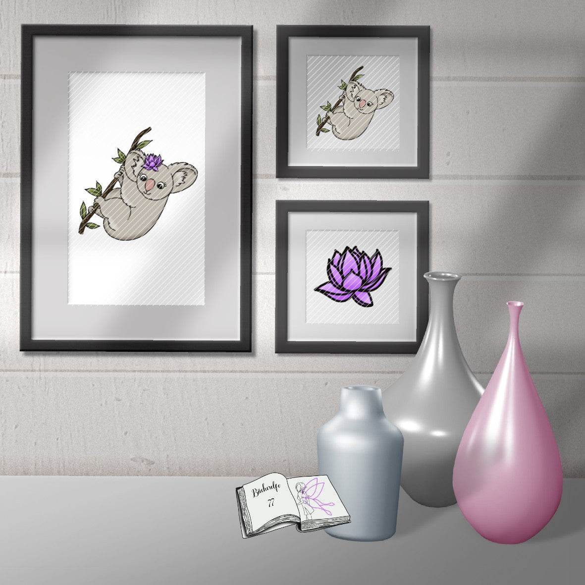 Digiset Koala mit Lotus Plotten, Sublimation, Drucken, Digistamp - Sewando
