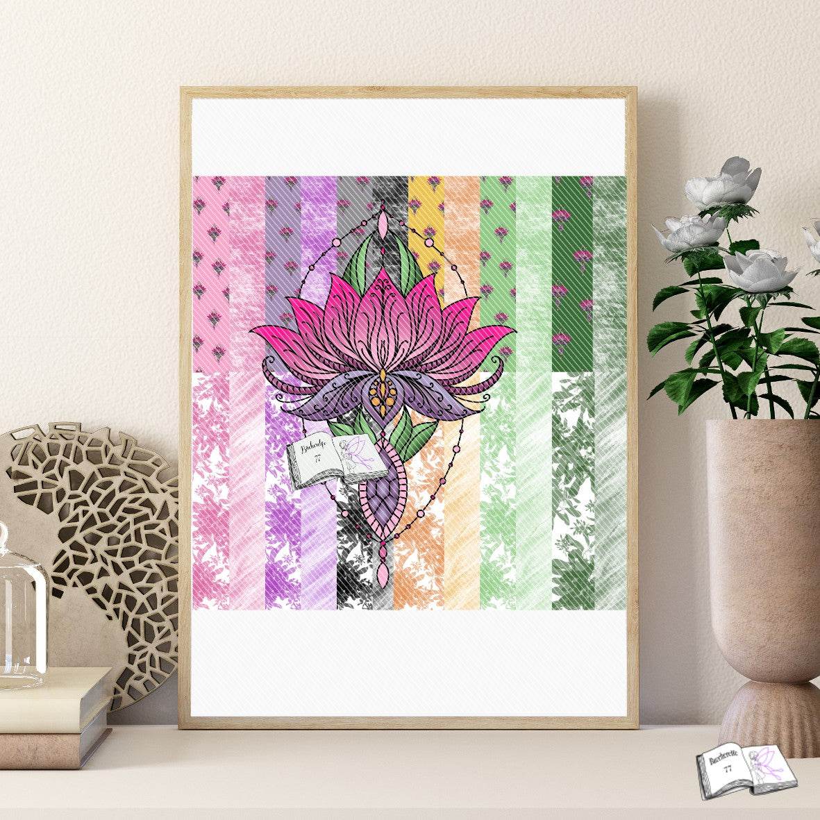 Digiset Lotusblume Plotten, Sublimation, Drucken, Digistamp - Sewando
