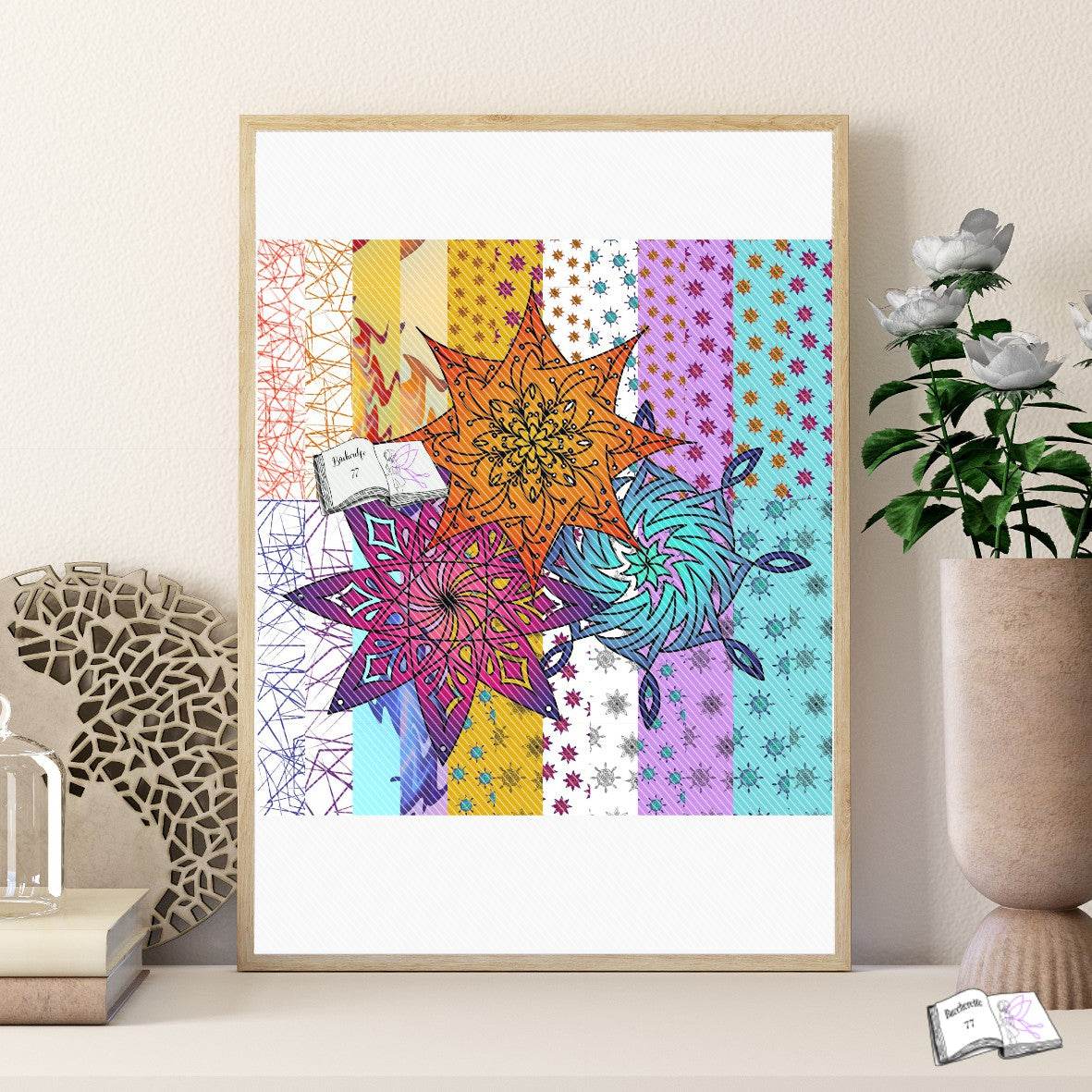 Digiset Blumensterne Plotten, Sublimation, Drucken, Digistamp - Sewando